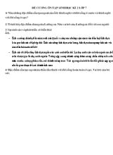 Đề cương ôn tập kì 2 Sinh học Lớp 7